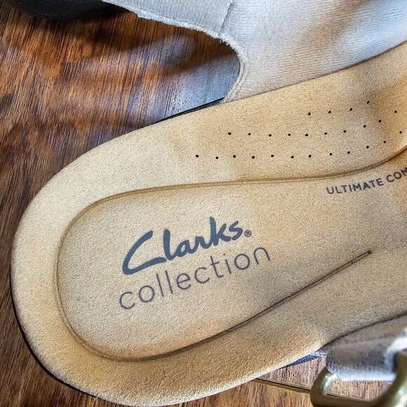 NIB Women’s Clarks Laurieann Style Sand Size 7 Sandals Floral Metallic Comfort - Picture 8 of 12